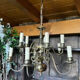 Lustre style hollandais en laiton  10 bougies