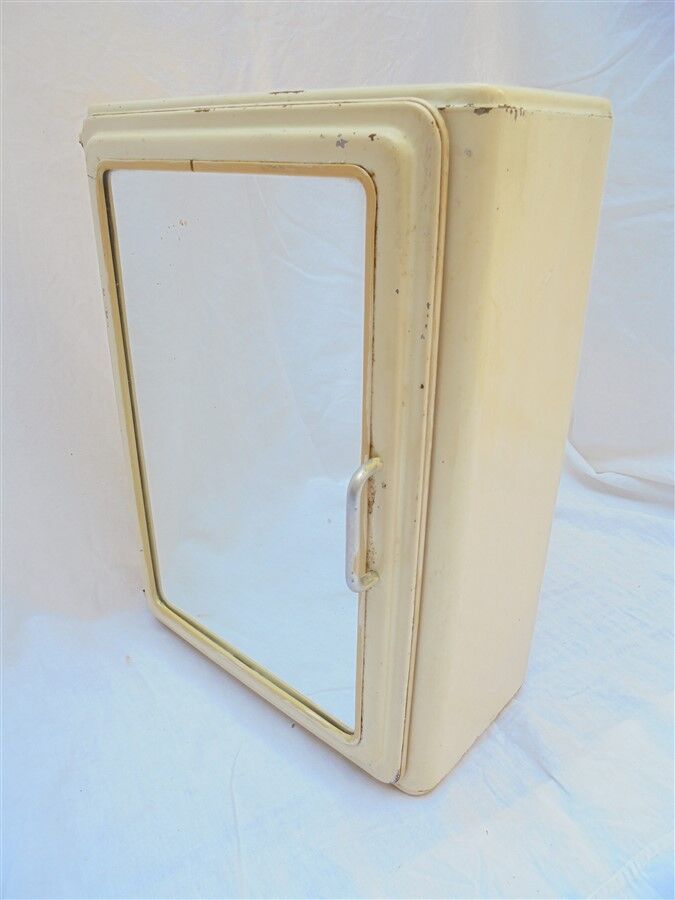 Metal pharmacy cabinet