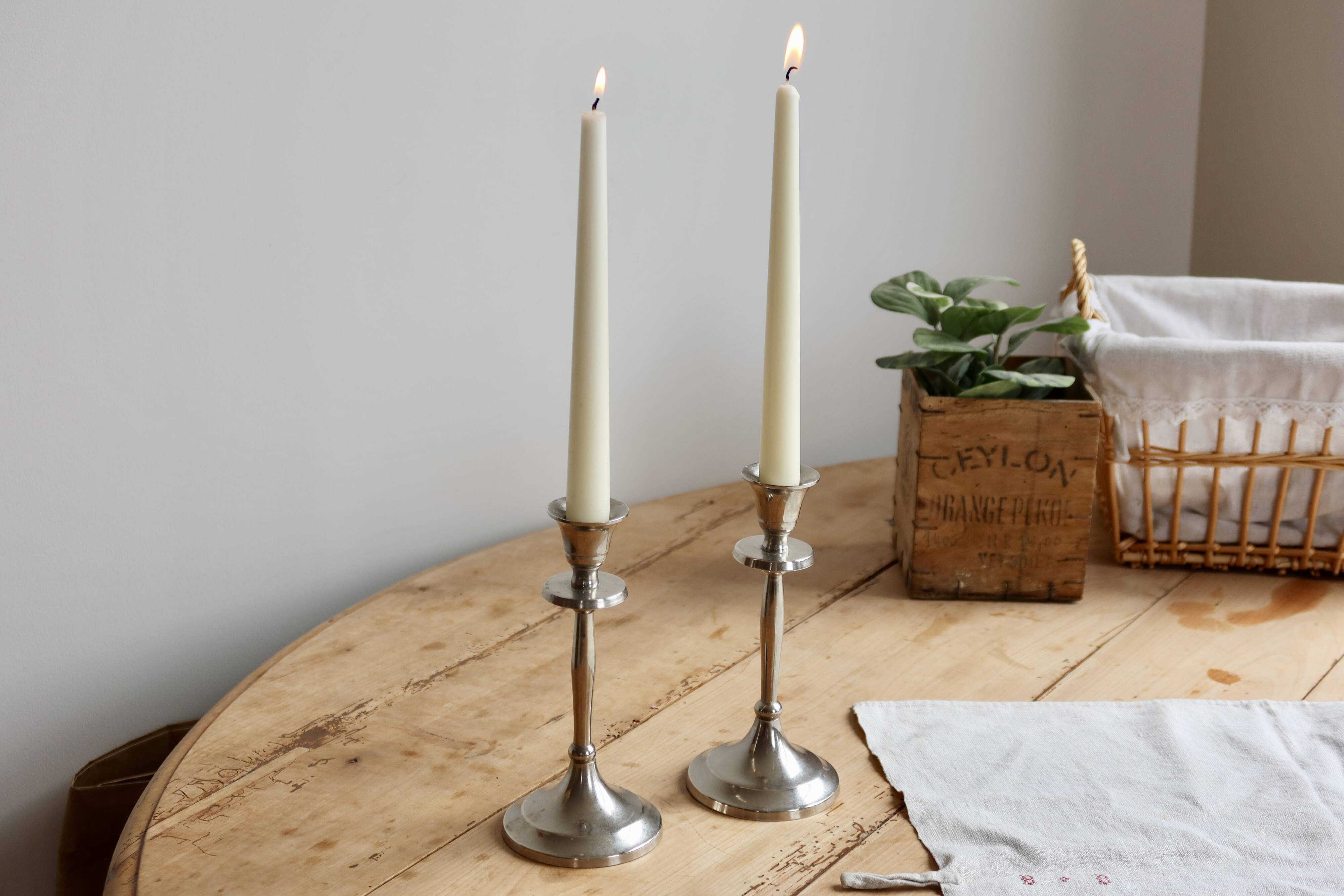Pair of vintage silver-plated candlesticks