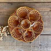 6 Sarreguemines oyster plates France in a slip