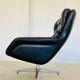 Vintage Danish swivel chair in black leather by Bramin