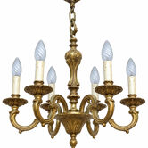Lustre en Laiton 6 feux Louis XV