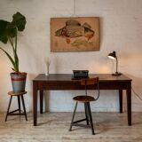 Table antique avec 2 tiroirs en patine
