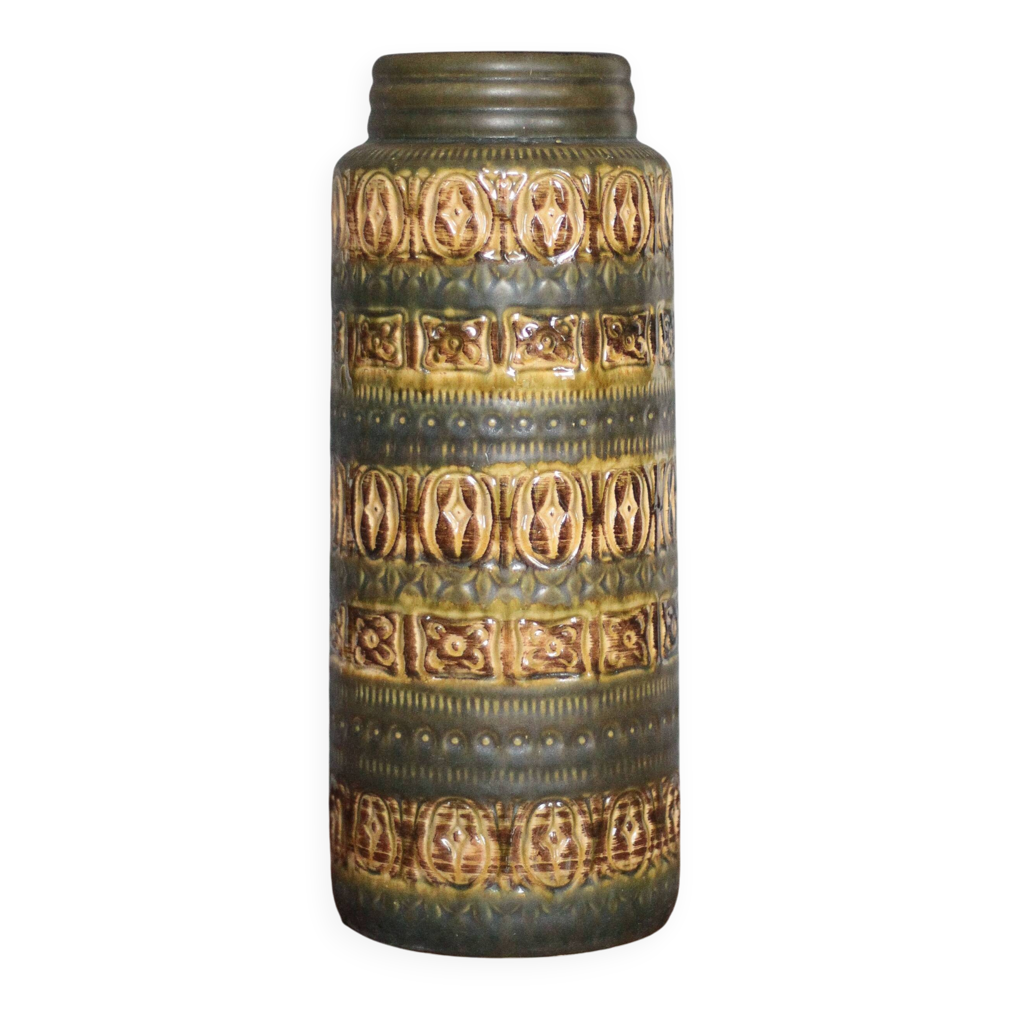 Ceramic vase West Germany, flower pot, interior decoration.