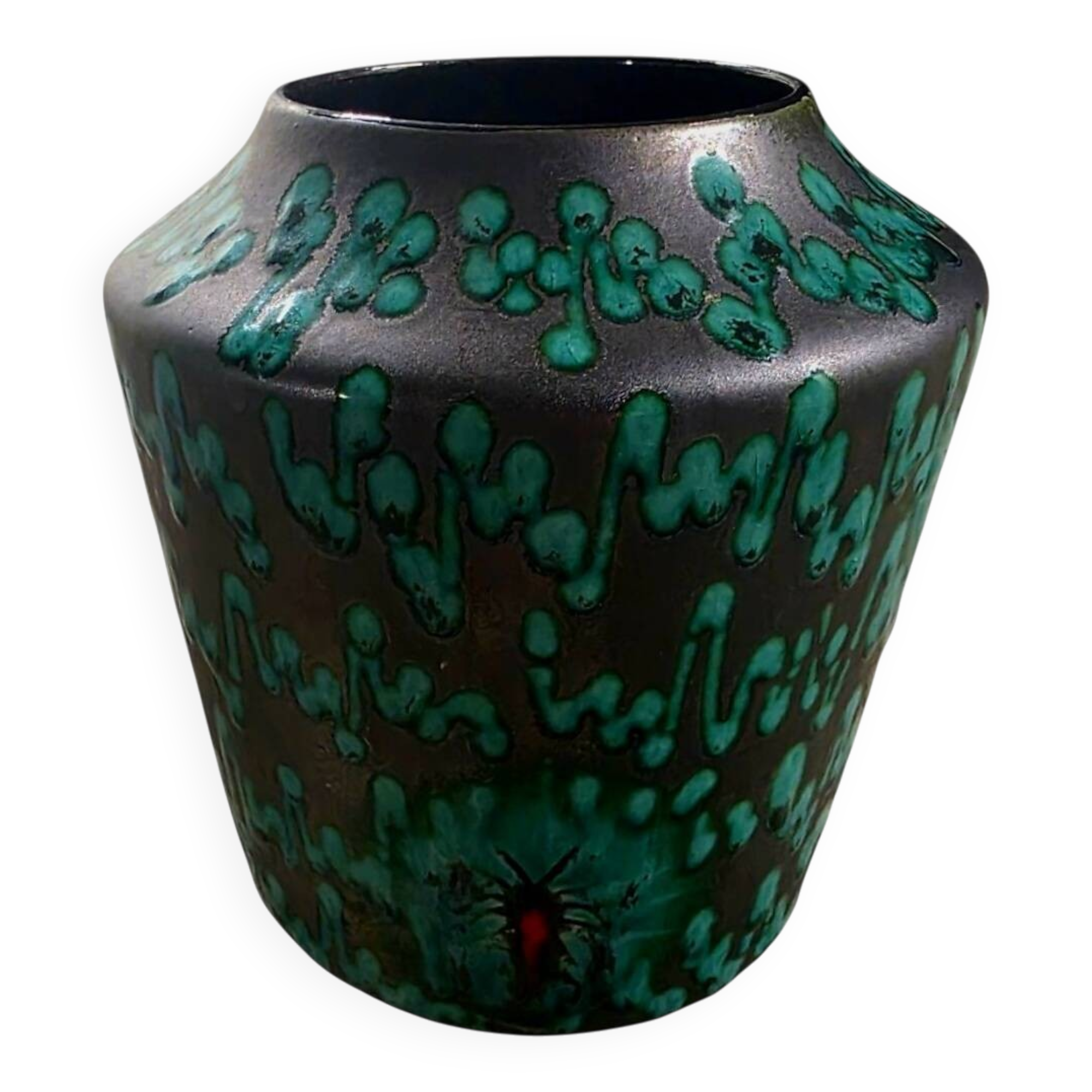 Vase West Germany "Fat Lava" – Décor Émaillé - Circa 1970