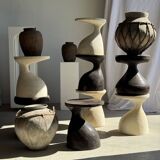 Sexy Neck - Solid wood (monoxyle) brown side table