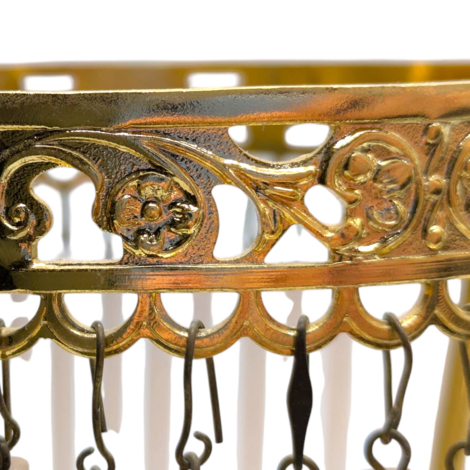 Vintage brass table lamp – with crystal drops and Art Deco style