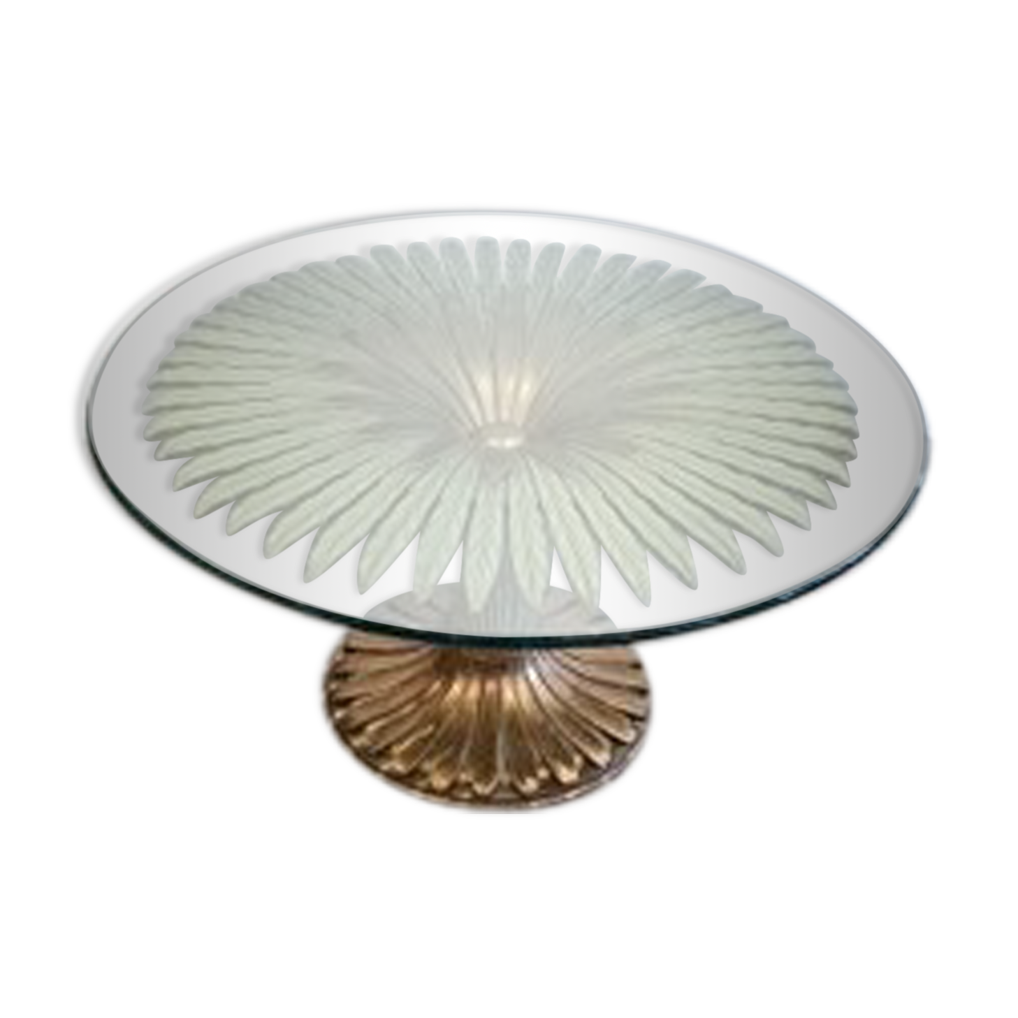 Round carved wooden dining table, Italy