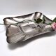 Vintage Rectangular Embossed Silver Plated Tray / Centerpiece by Olri, Italy