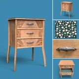 Art Deco chest of drawers in raw wood, 1930