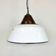 Industrial White Enamel and Cast Iron Pendant Light, 1960s