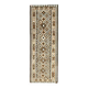 1970s Vintage Turkish Hand-Knotted Wool Cotton White Runner Rug 98x284