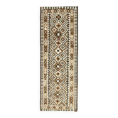 1970s Vintage Turkish Hand-Knotted Wool Cotton White Runner Rug 98x284