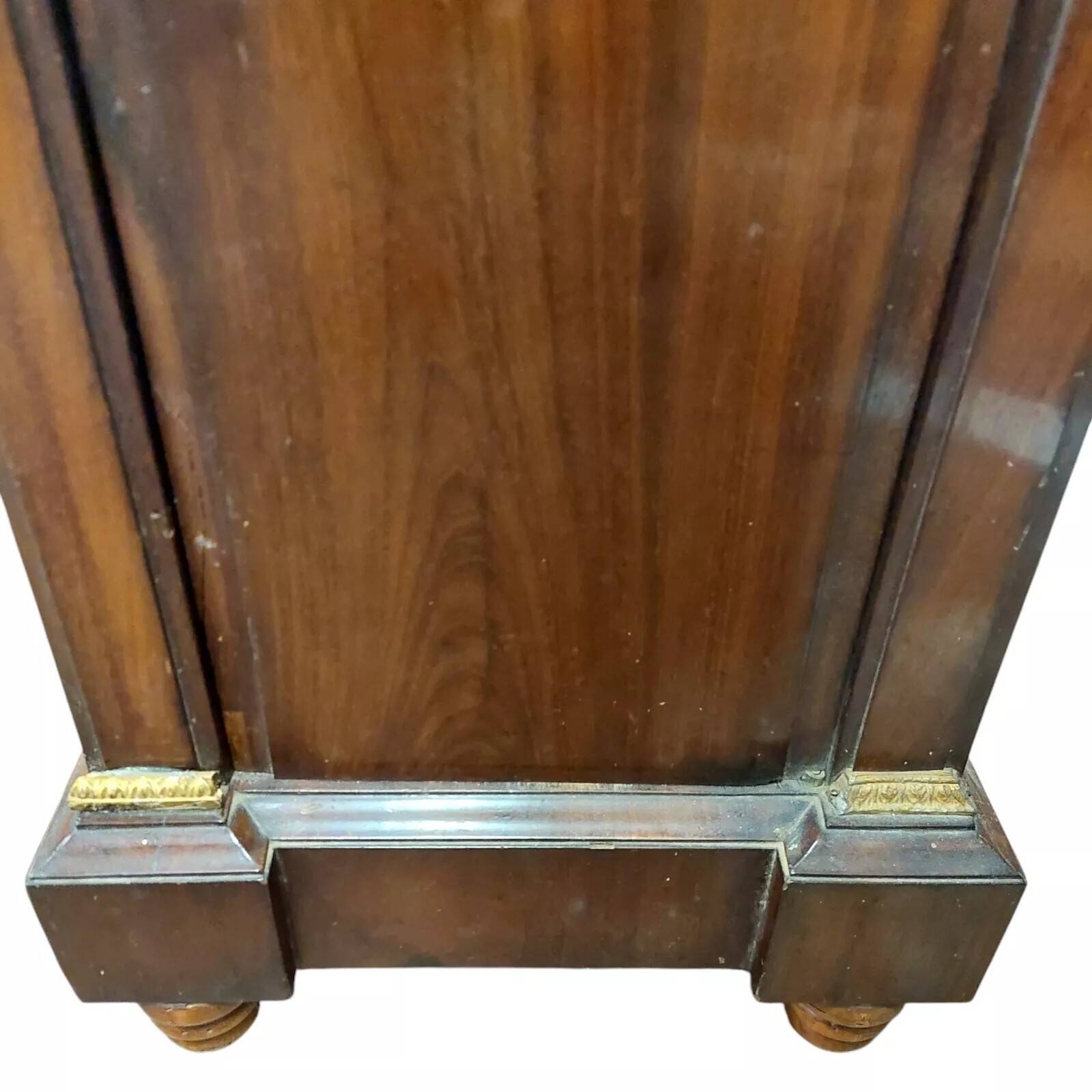 Antique bedside table - napoleon iii column mahogany marble 19th century