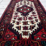 Handmade vintage Persian Hamadan rug 61cm x 123cm 1970s