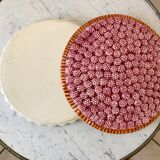 Vintage raspberry slurry pie dish 50s