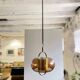 Brass and smoked glass pendant lamp by Temde, Germany 1970s