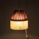 Small floral portable lamp with fringed finish
