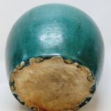 Antique Chinese Ginger Pot 1900 Green Blue Turquoise Enameled Ceramic
