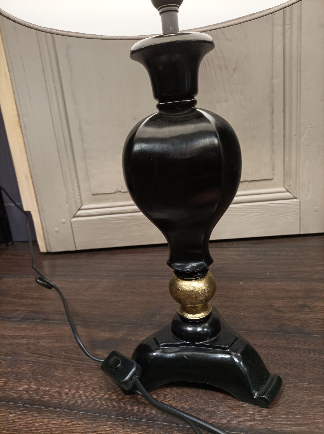 Lacquered wood lamp style Napoleon III