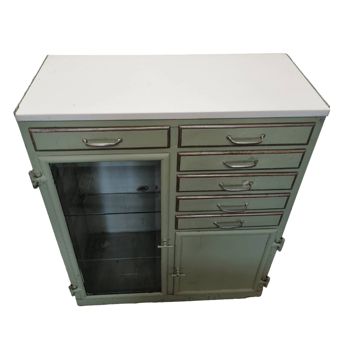 Heavy French Art Deco dentist cabinet, 1920/30s