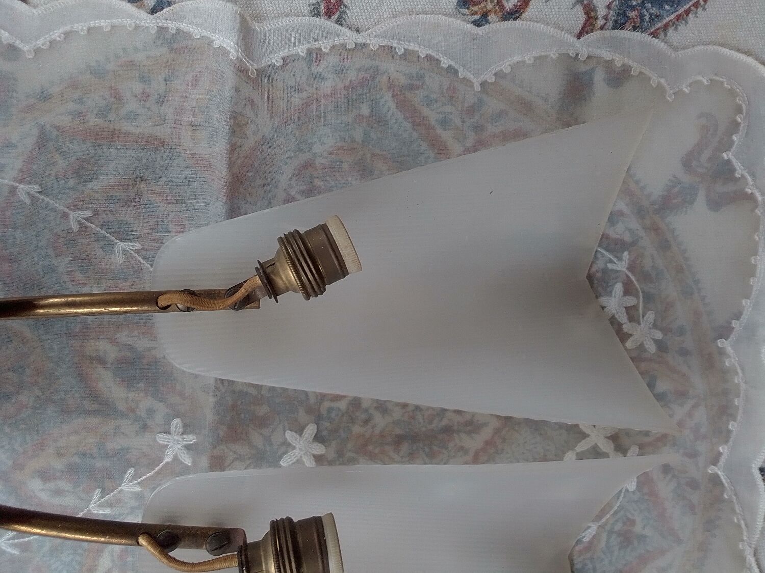 Pair of brass plastic sconces