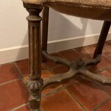 Classic carved wooden chair medieval castle with jute unique piece