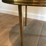 Neoclassical style tripod pedestal in mahogany, brass