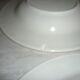 Set of 6 old hollow plates in beige and red earthenware