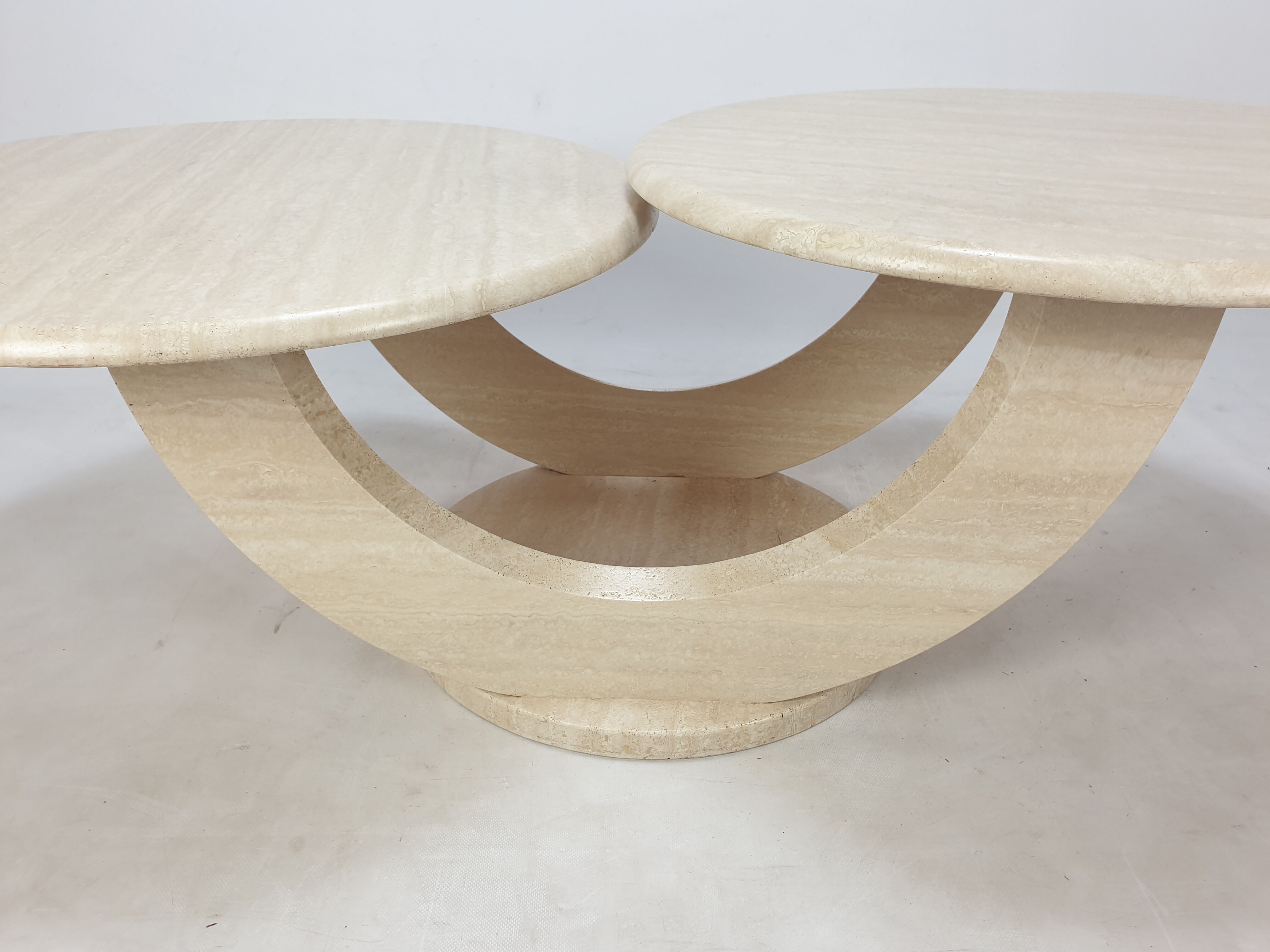 Italian travertine coffee table, 1980s