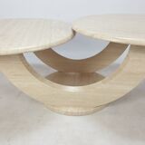 Italian travertine coffee table, 1980s