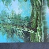 Old signed painting In the Forest