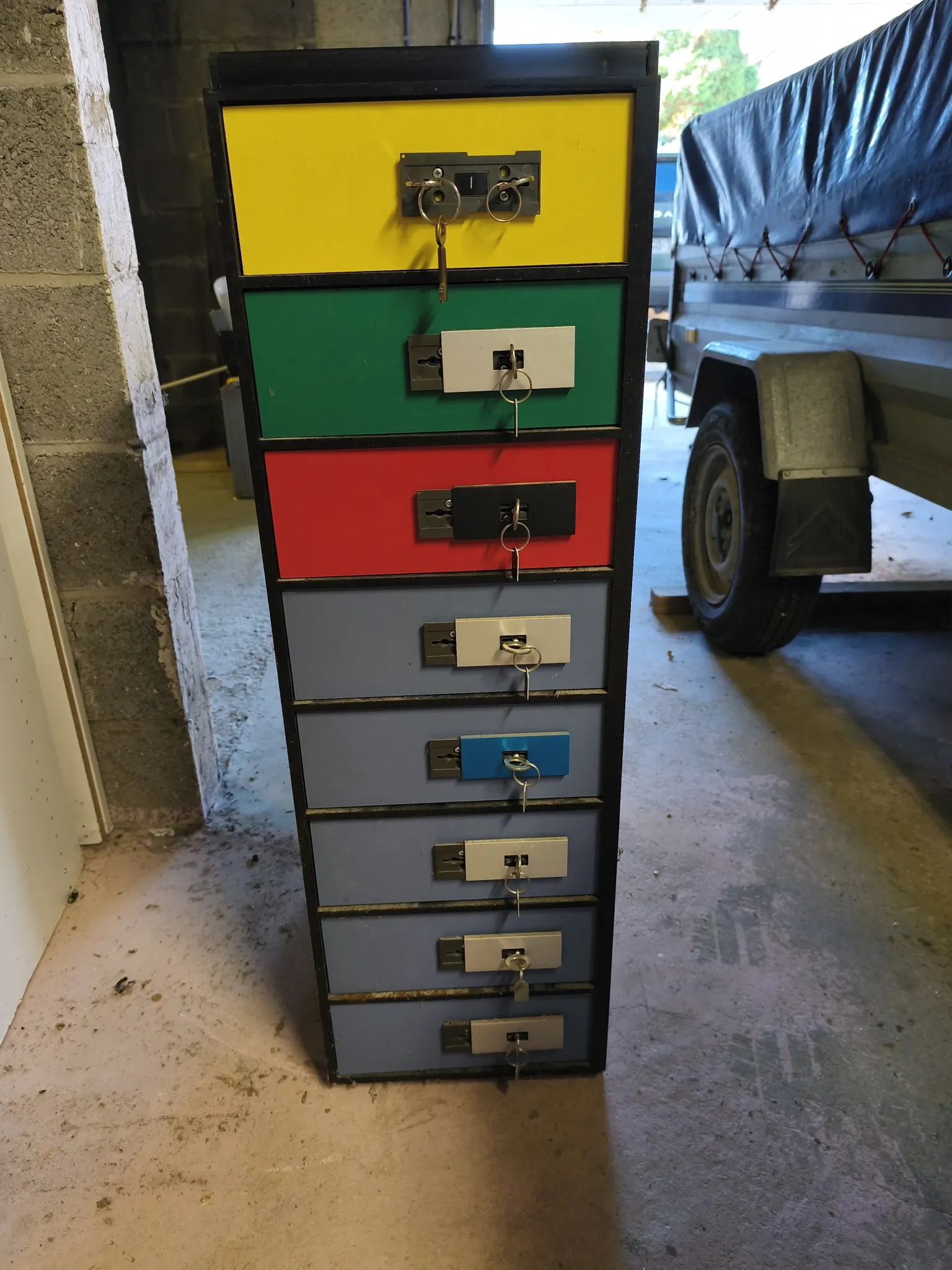 Vintage bank safe block Conforti Verona – Original keys & master key