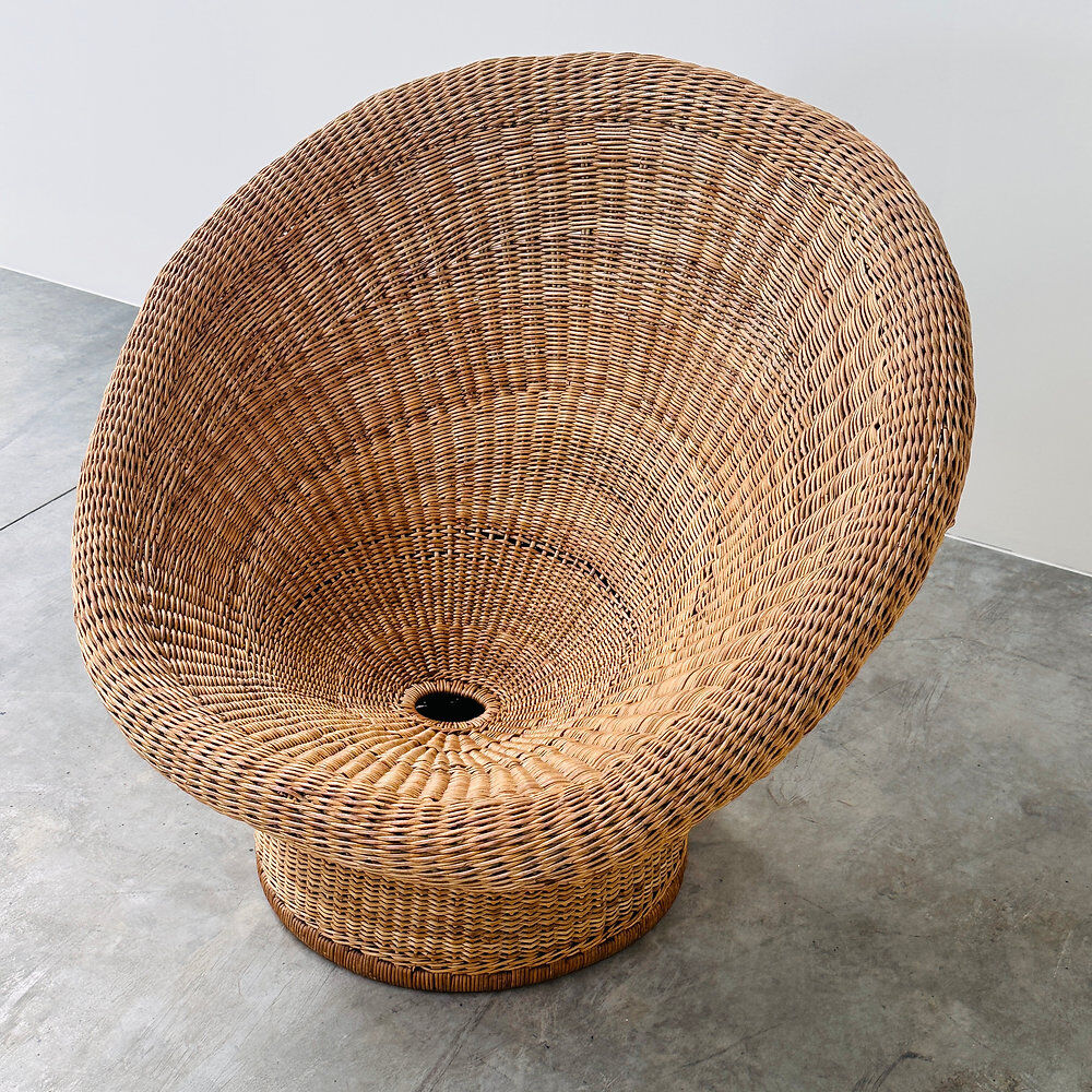 Egon Eiermann E10 wicker lounge chair, Germany, 1960s