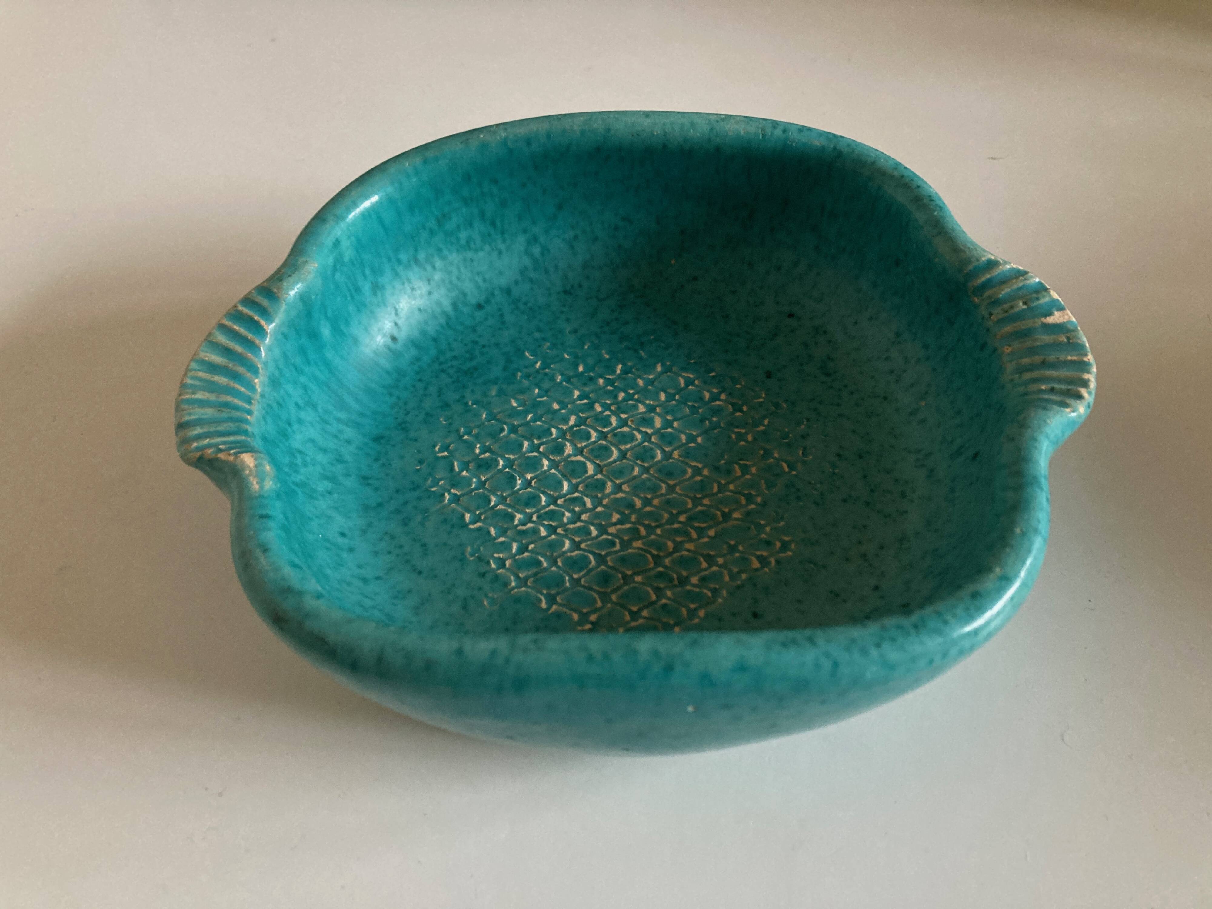 Vallauris turquoise fish ceramic 1950