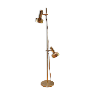 Danish floor lamp 2 height adjustable reflectors in gilded brass TS BELYSNING