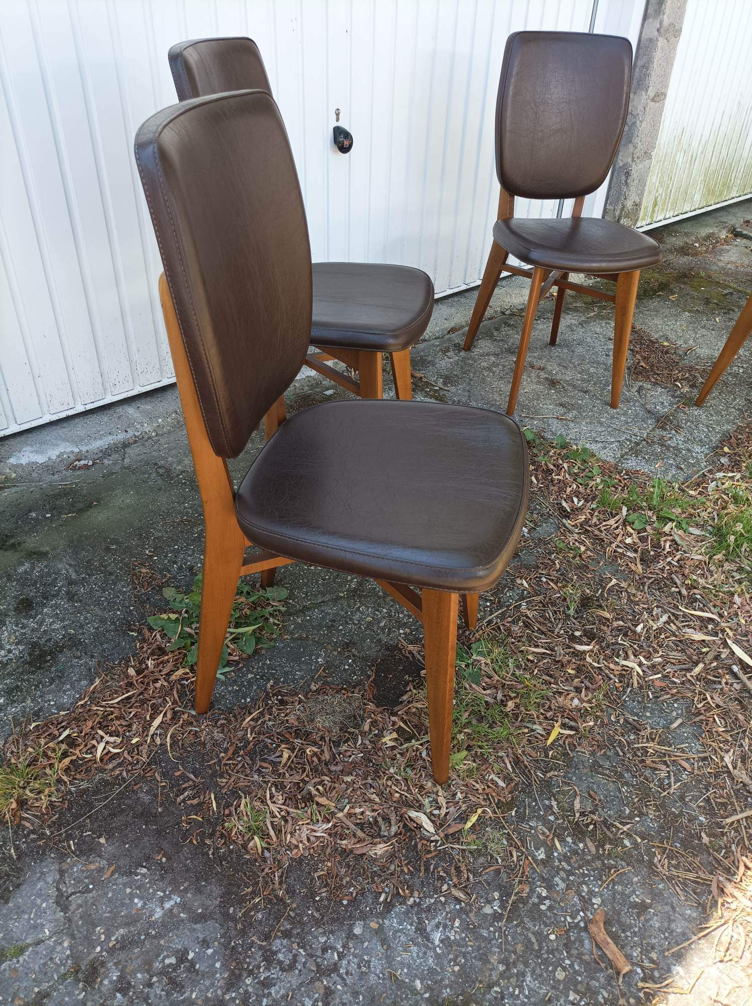 4 vintage Scandinavian teak chairs