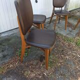 4 vintage Scandinavian teak chairs