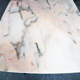 Italian dining table with sculptural beech base and pink marble, 1950s