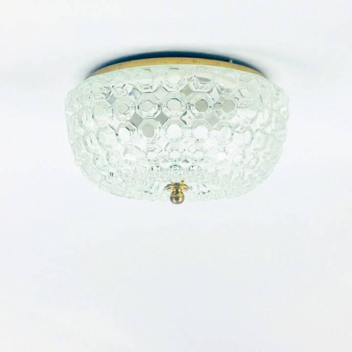 Large Mid-Century Bubble Glass Ceiling Light/Flush Mount by Helena Tynell for Limburg, Germany, 1960