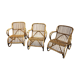 Set de trois fauteuils en rotin