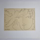Vintage offset print after Pablo Picasso, "The Face of Peace", 40 x50 cm