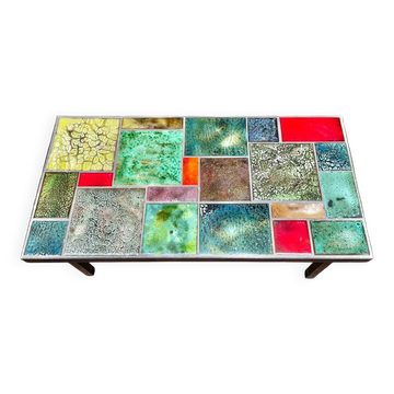 Polychrome ceramic coffee table