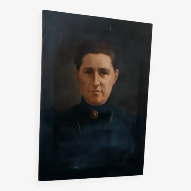 Antique painting from the early 1900s depicting a female portrait, signed by S.Bruno