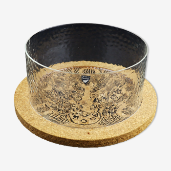 Glass and cork bowl from Orrefors