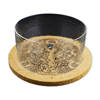 Glass and cork bowl from Orrefors