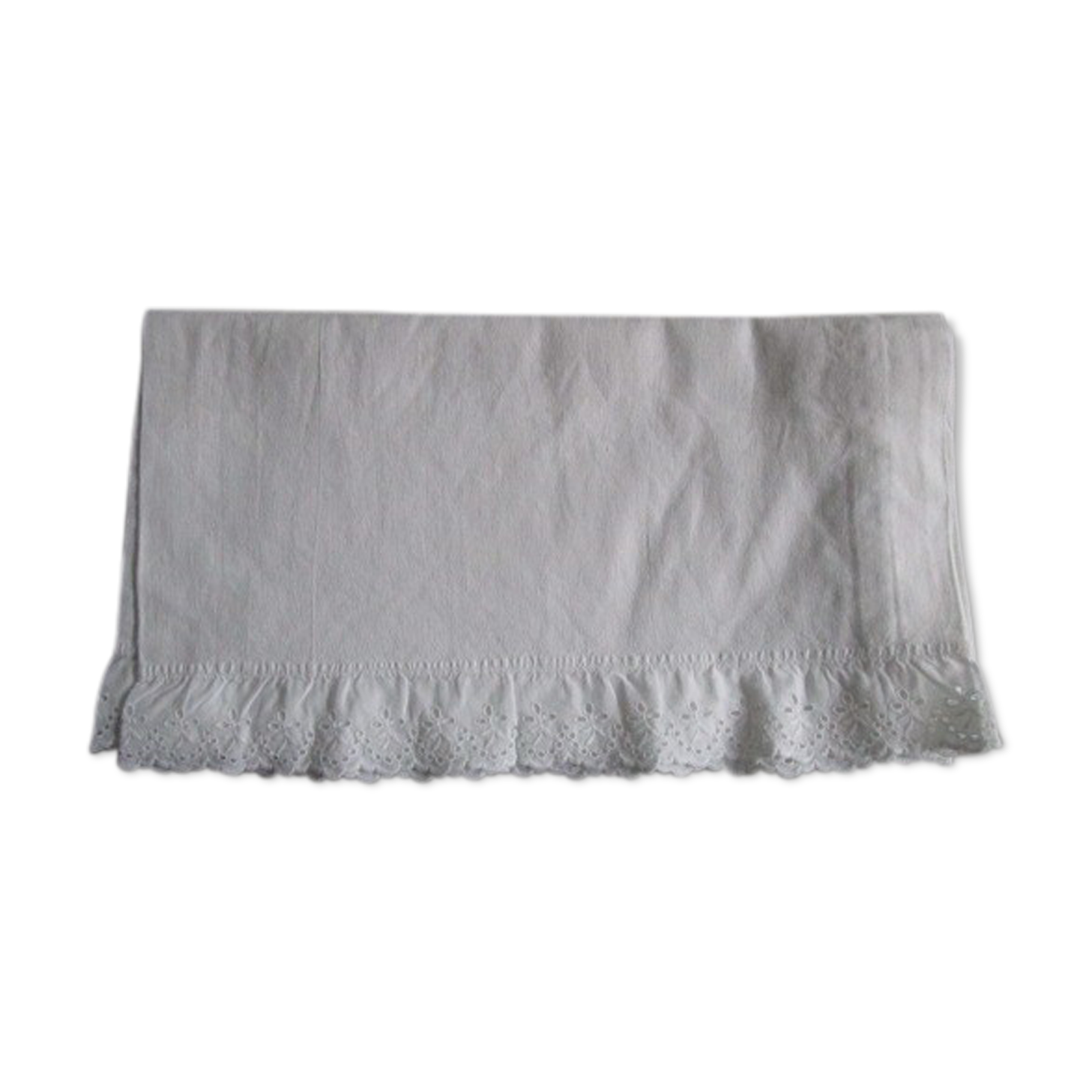 Old bolster case embroidered in cotton :180x41cm