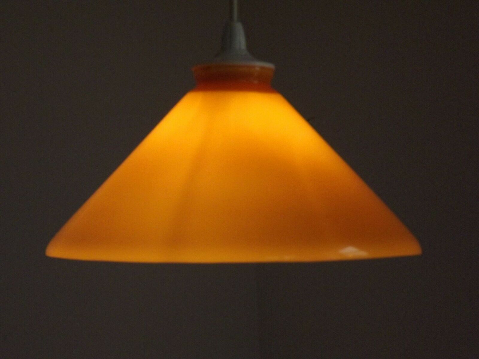 French Vintage Retro Ceiling Light With Round Mustard Yellow Glass Shade