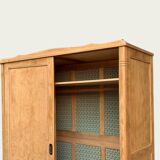 Parisian art deco wardrobe sliding doors solid raw oak