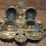 Double bronze inkwell